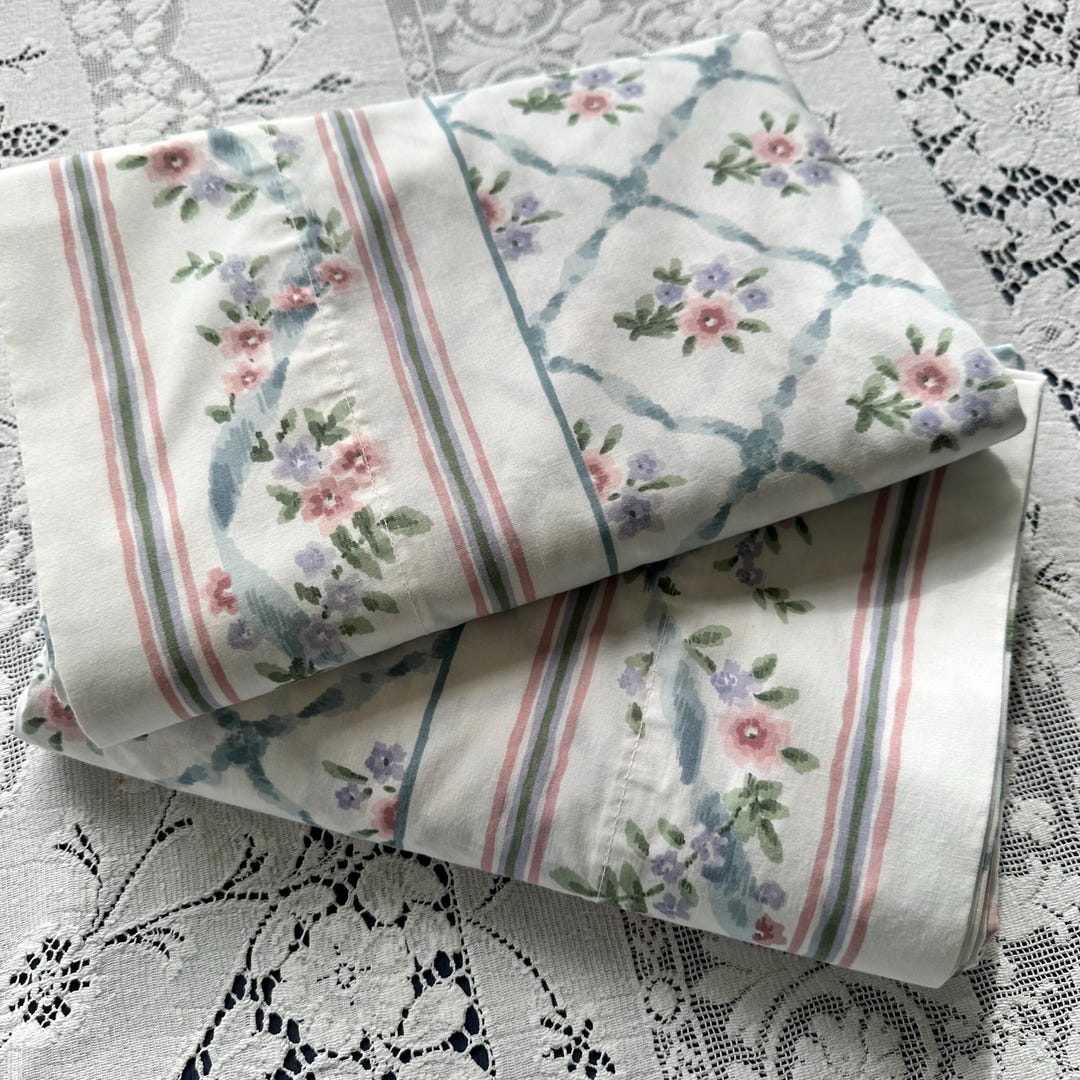 Steven Linens Vintage JP Stevens Twin Flat Sheet: Floral Roses, Shabby Chic Linens - Etsy