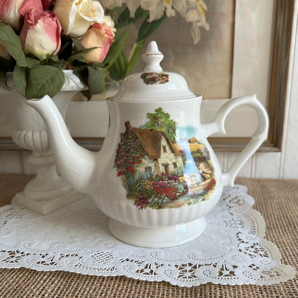 Cottage Chic Teapot - Etsy