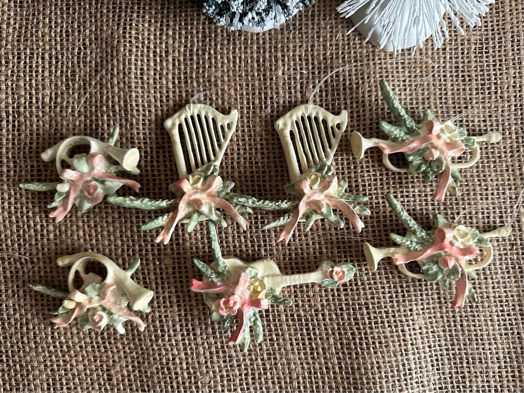 Vintage Silvestri Ornaments Musical Instruments/shabby Chic Etsy