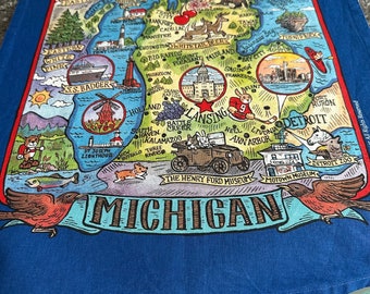 Vintage torchon du Michigan/torchon souvenir du Michigan