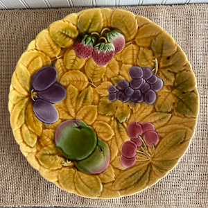 Vintage Majolica Style Servierplatte / Obst / Sarreguimines-Servierplatte / French Majolica