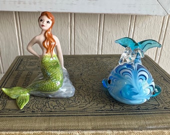 Miniature Figurines/Rare Hagen Renaker Mermaid/Fitz & Floyd Mini Whale/Sold Separately