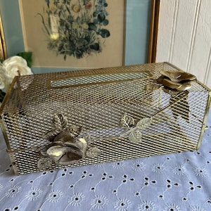 Vintage Tissue Box Cover/Mid Century Bath Decor