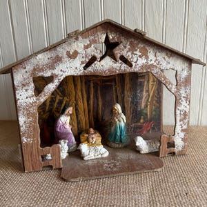 Rustic Nativity Scene/Vintage Nativity Scene/Christmas Nativity Scene/Christmas Decoration/Baby Jesus
