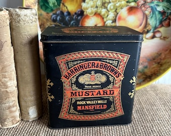 vintage Mustard Tin/Barringer & Browns/English Tin