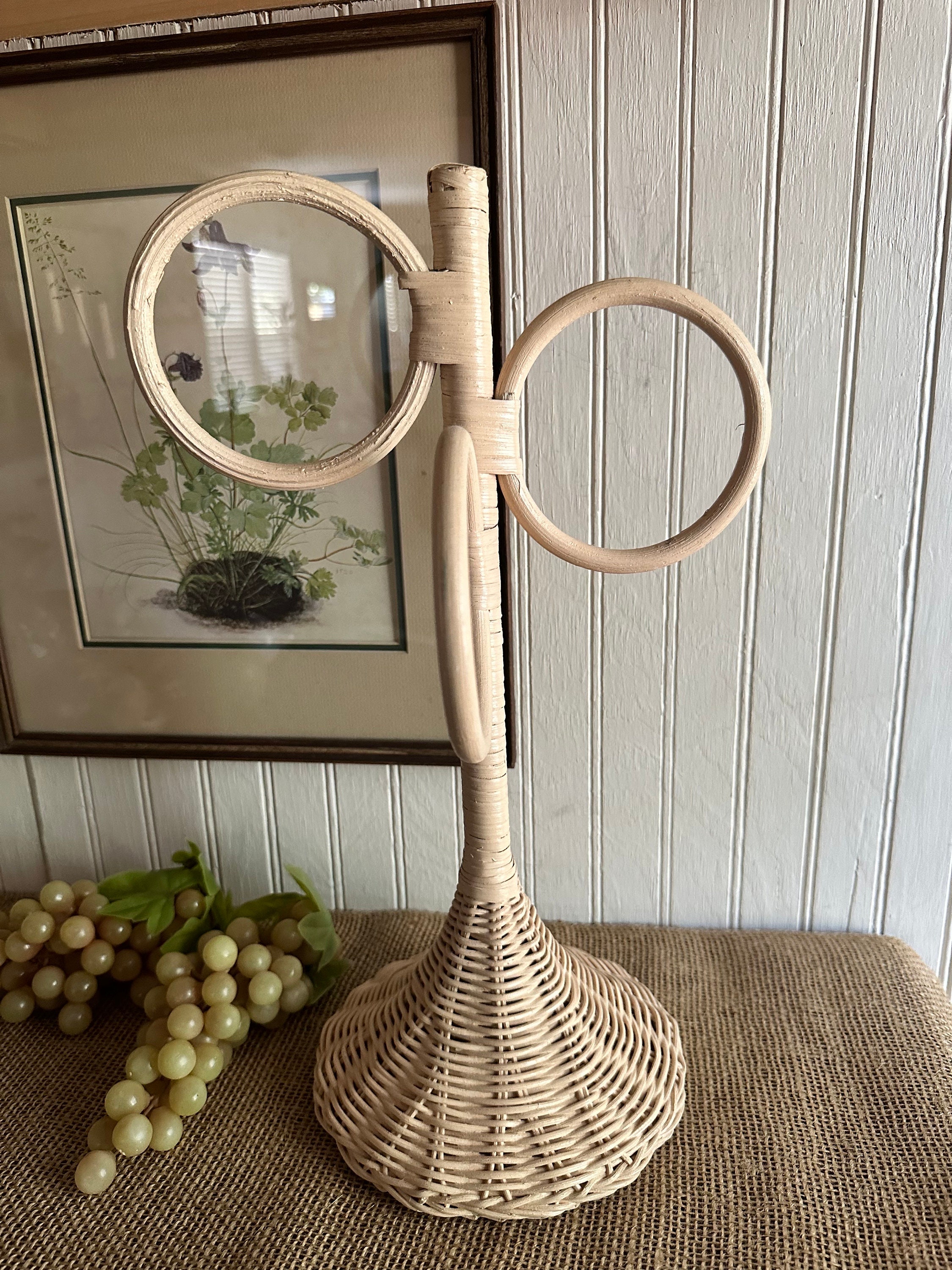 Wicker paper towel holder standing for rustic kitchen decor