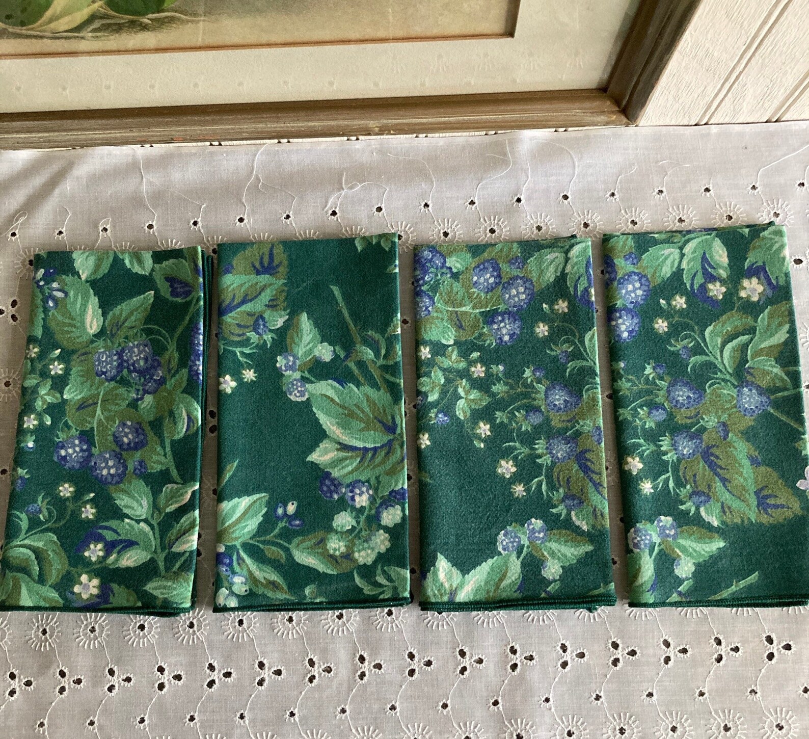 Laura Ashley Cloth Napkins /vintage Cloth Napkin Set/shabby Etsy