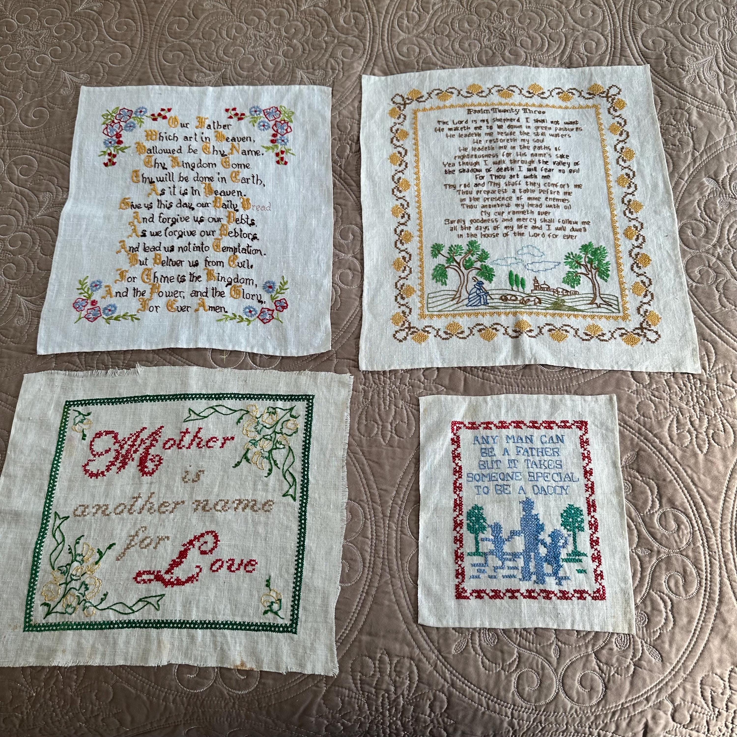 Vintage Stitched Sampler - Etsy
