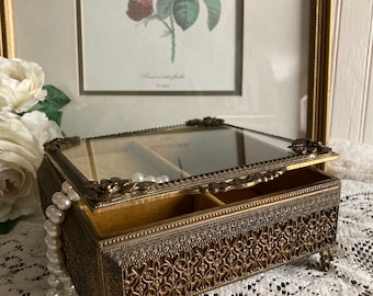 Vintage Ormolu Jewelry Casket/Matson Apollo Style Jewelry Box