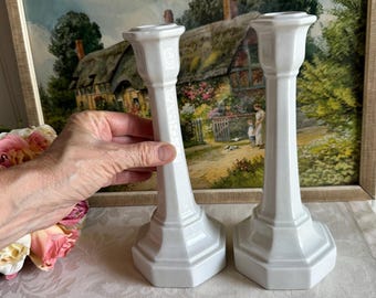 Vintage Candlesticks Pair/Shabby Chic Candleholders