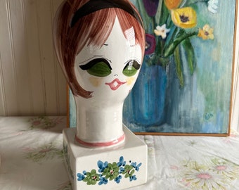 MCM Hat Stand vintage Ceramic Mannequin Head Hat Wig Stand free