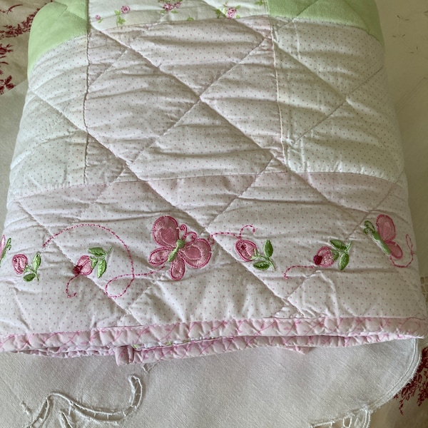 Shabby Chic Baby Quilt/Small Wonders Baby Quilt 40 x 33