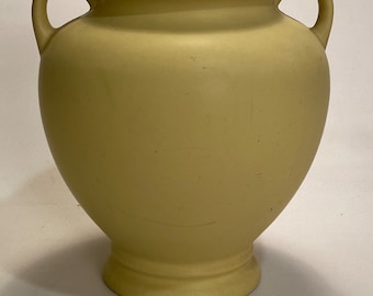 Coors Golden Colorado Yellow Mat Double Handle Pottery Vase