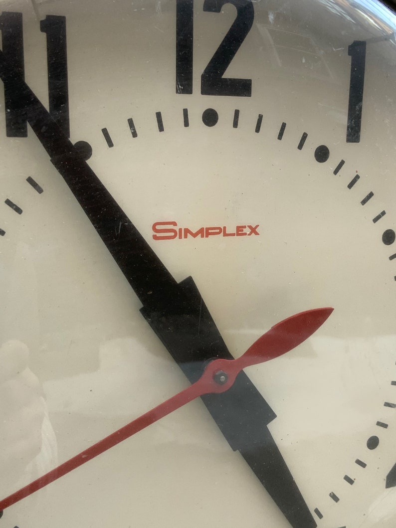 1950s Simplex Time Recorder Wall Clock Etsy