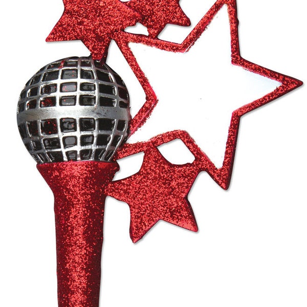 Personalized Christmas Ornament, Microphone / Singer, Free Shipping