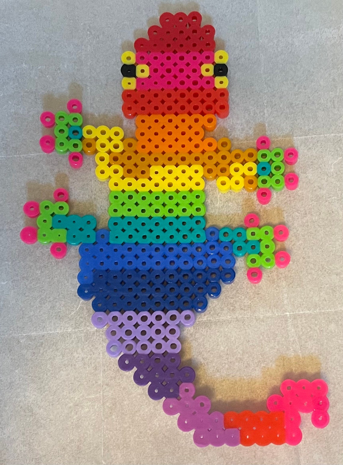 Rainbow Lizard/gecko Perler Bead Art Etsy