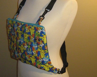 Sugar Gliders ~ XL Bonding pouch for sugar glider or other pets. Original Sissy Pouch with adjustable strap and window. Pokemon Pikachu