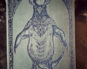 Parche de metal oculto grabado-arte oculto, latón grabado, arte oscuro, metal negro, joyería punk, arte brujo, arte punk