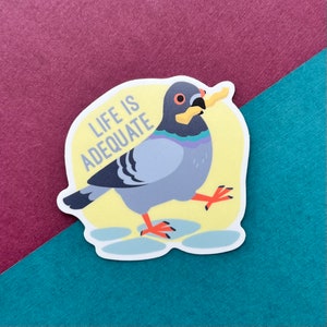 Life is Adequate funny almost motivational pigeon sticker