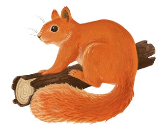 Original Fine Art Squirrel Painting Version 1