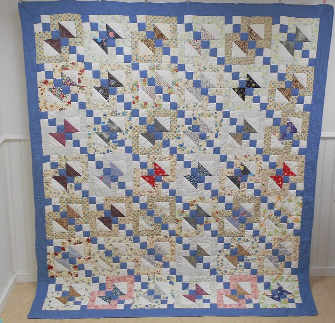 Vintage North Carolina Homemade Quilt. Unique Pattern Etsy