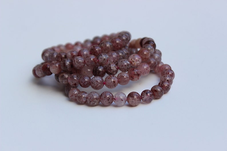 Strawberry Quartz Beaded Bracelet
