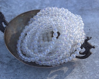 Clear Aura Quartz 6mm Beaded Bracelet