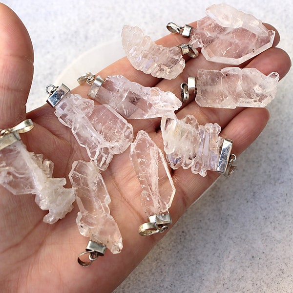 Faden Quartz Crystal Sterling Silver Pendants