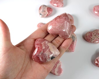 Rhodocrosite Gemstone Puffy Heart / Top Quality Natural Healing Gemstone