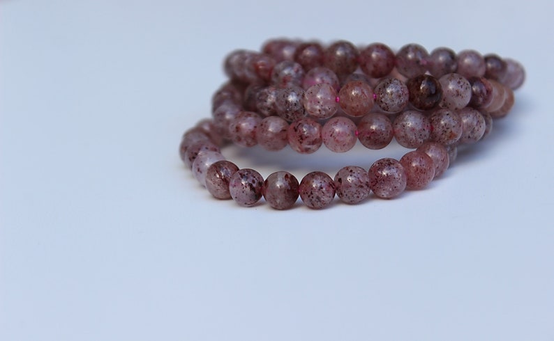 Strawberry Quartz Beaded Bracelet