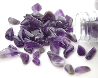 Tumbled Amethyst Crystal Chips | Natural Healing Stones | Amethyst Chips in Tube | Jewelry Making, Reiki & Craft Crystals | 3 Onces Bottle