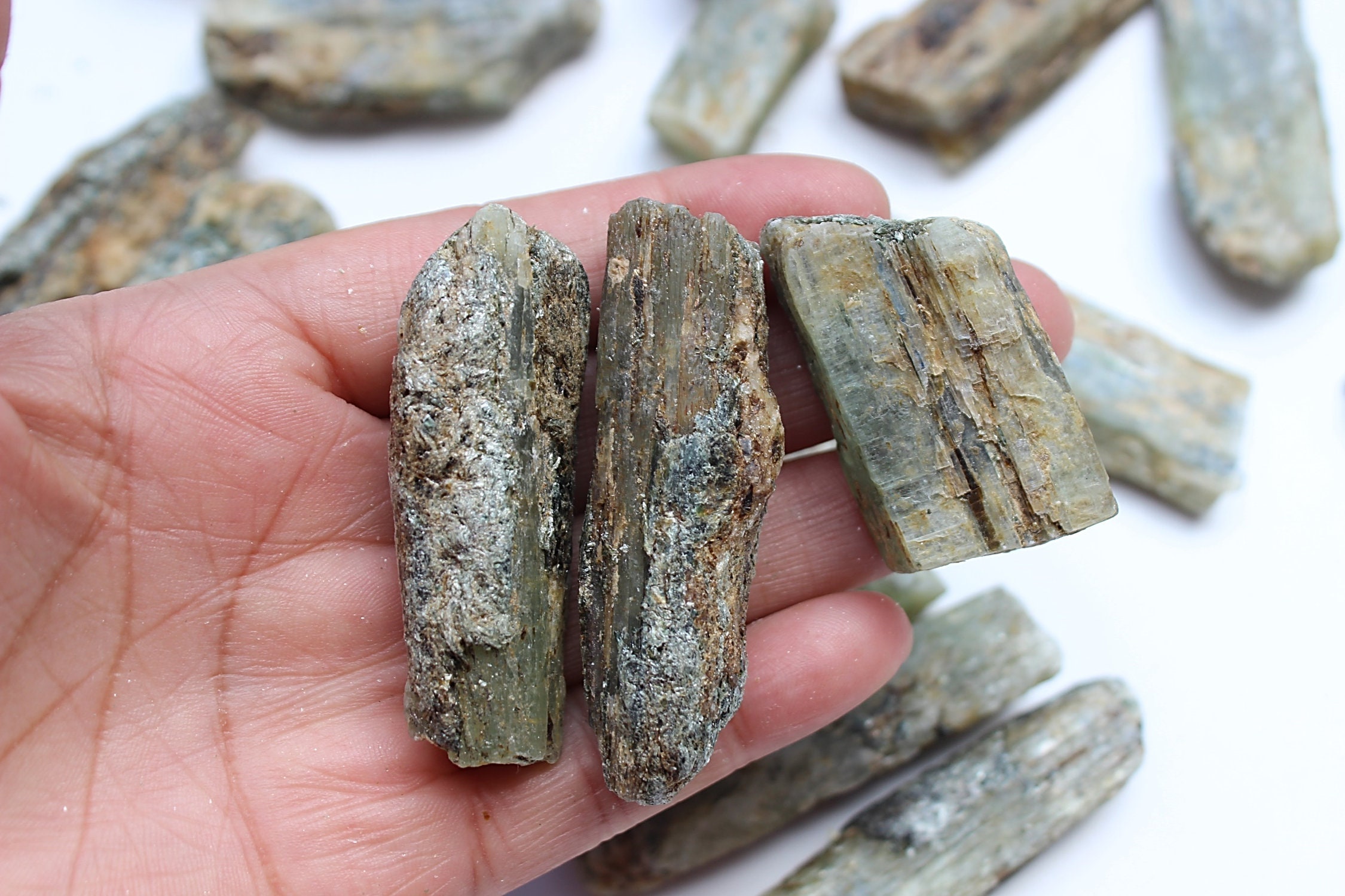 Green Kyanite Blades Natural Rough Crystal 