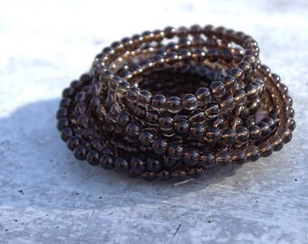 Smoky Quartz 6MM Beaded Bracelet