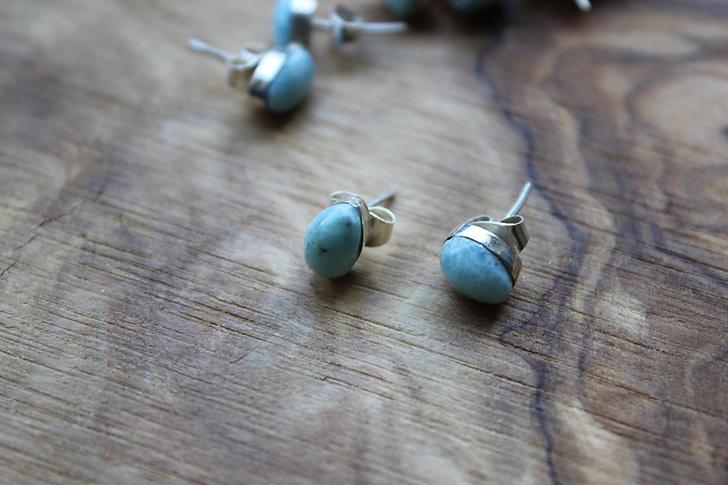 Larimar - Orecchini a goccia Larimar, in argento Sterling 925, con gemma blu, da appendere Larimar, idea regalo per donne e ragazze, Argento sterling