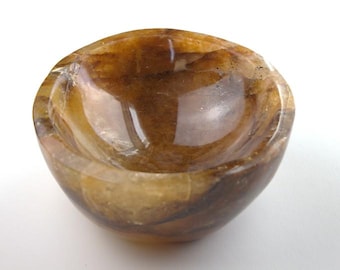 Golden Healer Quartz Bowl | Healing Crystal | Crystal Collector | Altar Decor| Energy Cleansing | Reiki Crystal | Medication Bow l Quartz