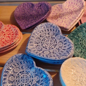 Ceramic heart, hand made, with lace motif from island Pag, Croatia. image 10