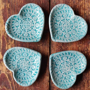 Ceramic heart, hand made, with lace motif from island Pag, Croatia. image 9