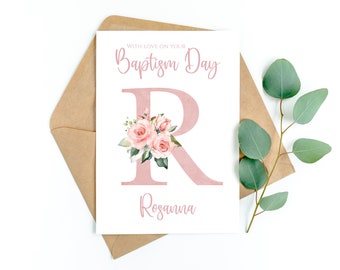 Girl Baptism Card Etsy