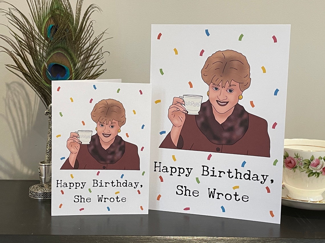 Murder She Wrote Birthday Card Jessica Fletcher Birthday Etsy