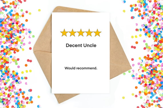 uncle birthday card uncle card funny birthday card etsy