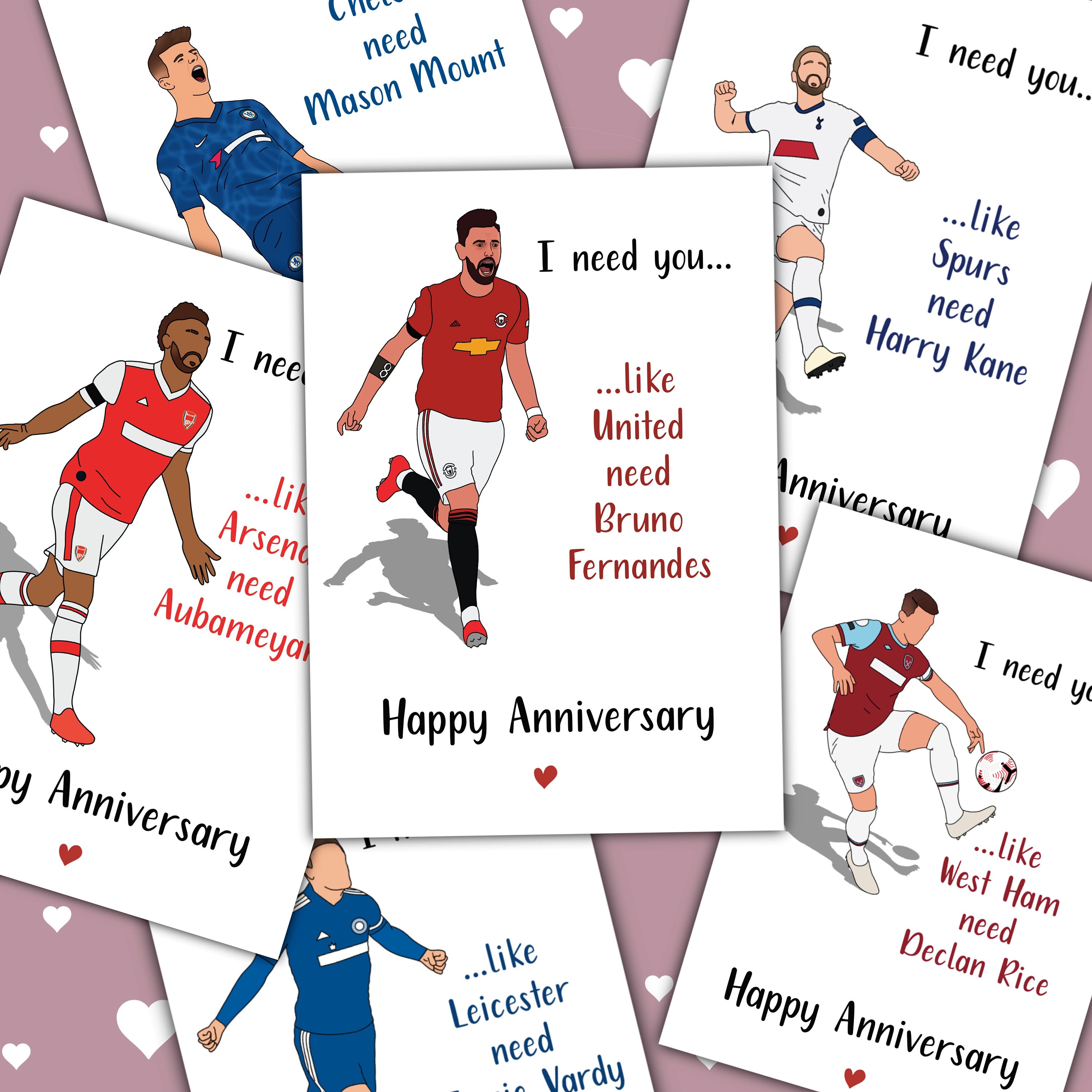 Football Anniversary Card Man U Anniversary Card Spurs Etsy