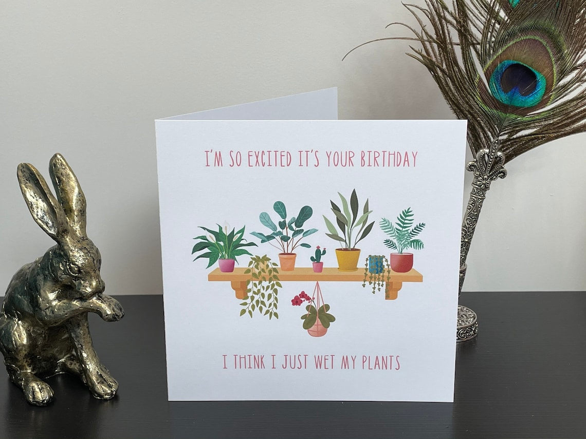 Plant Lover Birthday Card Funny Birthday Card House Plant Etsy