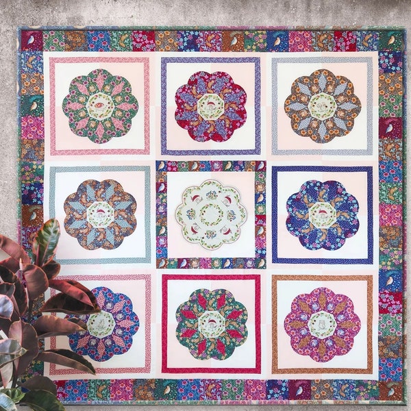 SALE   Lilabelle Lane WOODLAND WONDERS English Paper Pieced Quilt Pattern by Sharon Burgess.