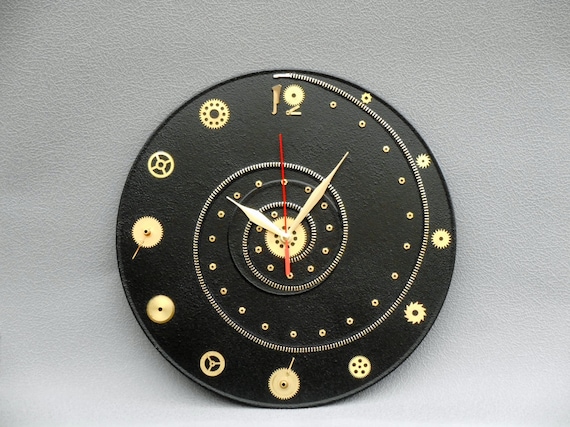 Steampunk Wall Clock Modern For Spiral Black - Steampunk Wall Clock Large Steampunk Wall Clock Modern For Spiral Black - Steampunk Wall Clock Large