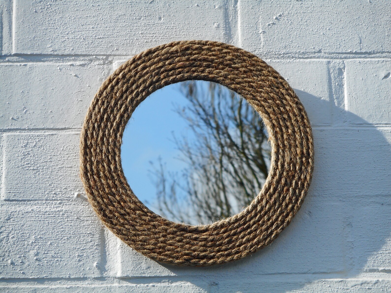 Round Rope Mirror Framed Wall Mirror Jute Rope Mirror Nautical Etsy
