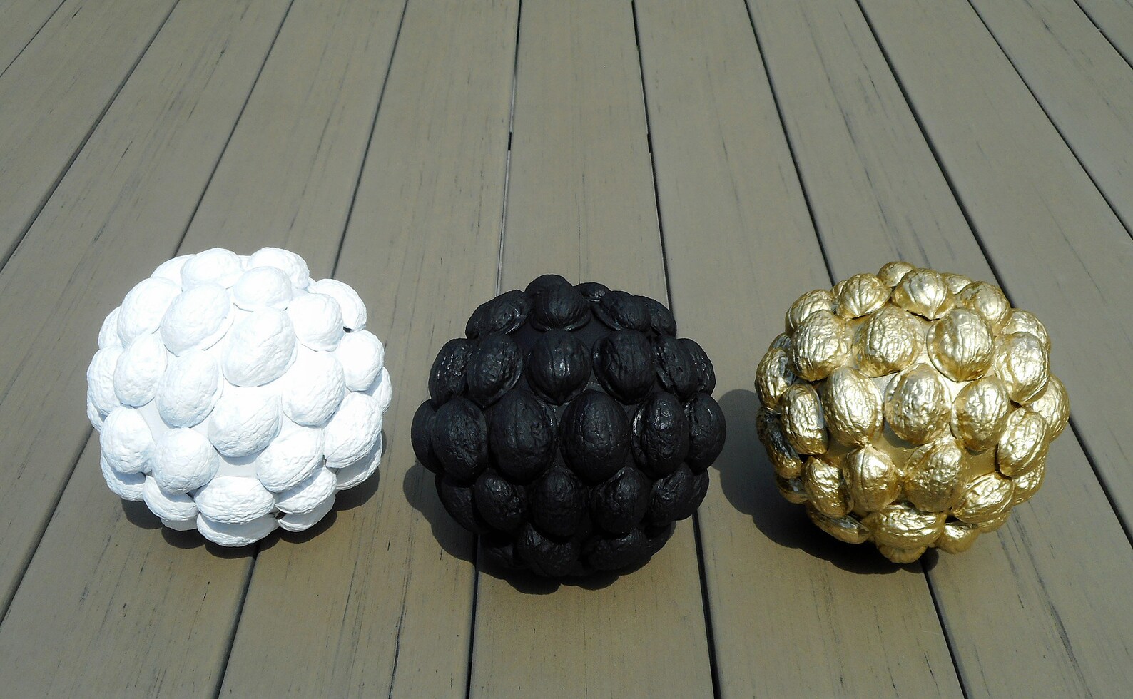 Decorative spheres big orbs set of three balls gold black Etsy