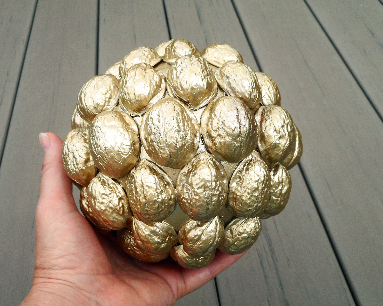 Decorative spheres big orbs set of three balls gold black Etsy