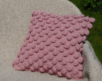 Pink textured pillow case blush pink bobble pillow decorative pillow cover pastel pink pillow for sofa rose couch cushion accent pillow
