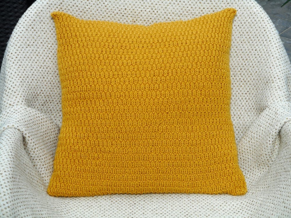 Mustard yellow pillow cases set throw pillow covers knit Etsy
