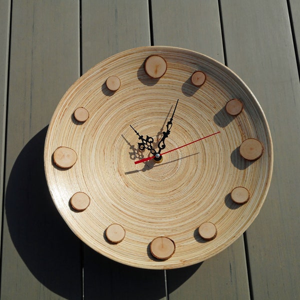 Natural Wood Clock Etsy